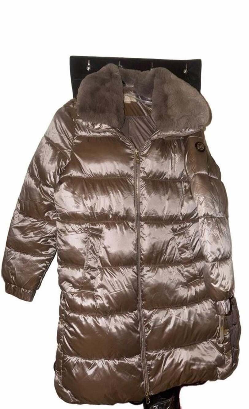 Michael Kors Women's Puffer Coat with Faux Fur Collar